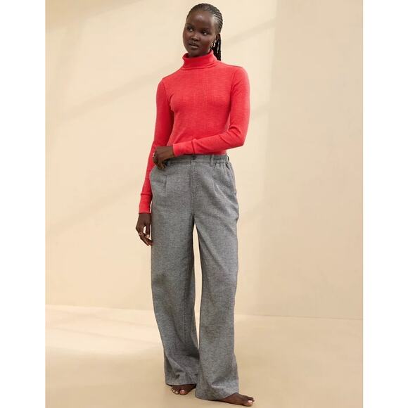 NWT Aerie essential layering long sleeve turtleneck red ribbed size XL - Picture 3 of 8